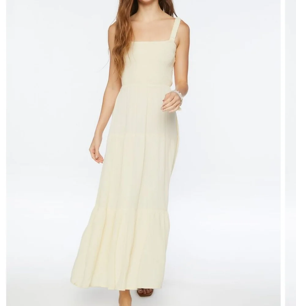 Forever 21 Smocked Strappy Back Maxi Dress sz Medium                🎉 HP - Picture 10 of 12